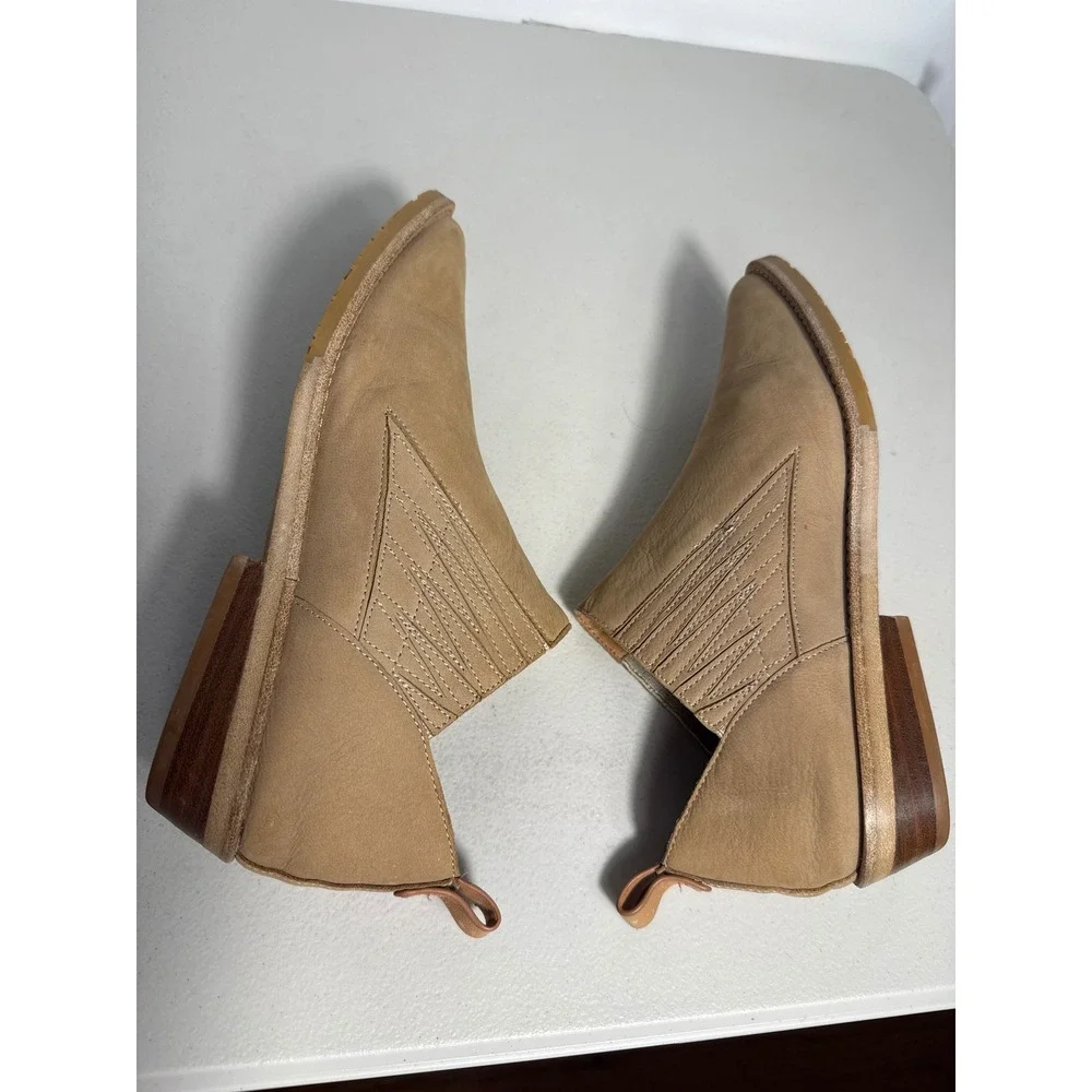 Gentle Souls Kenneth Cole Tan Leather Pointed Toe Ankle Boots Womens 8.5M
